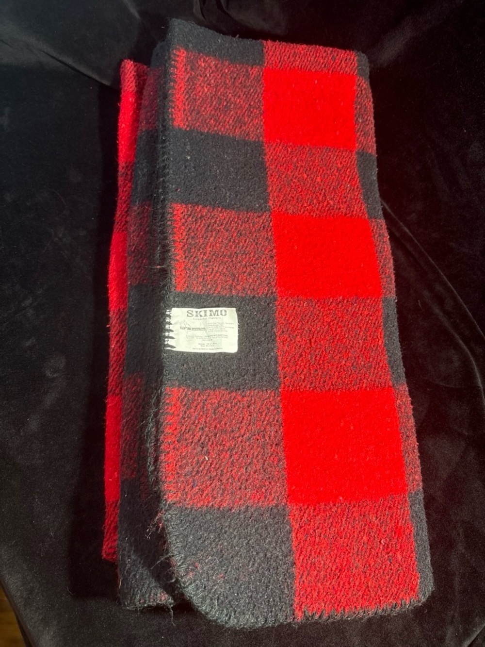 SKIMO Cobertor Catrero Buffalo Plaid Throw Blanket 50" x 75" Red & Black